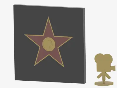 Hollywood Walk of Fame Actors Icon 3D model