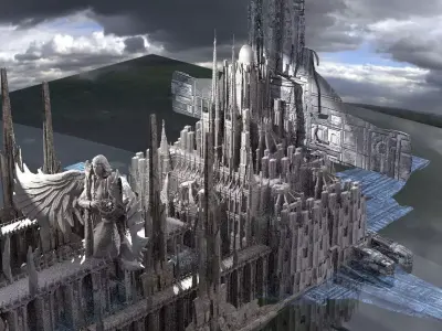 StarCitizen Inspired Future Civilization Kit bash 1 3D model