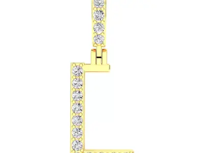 Alphabet L-letter single row pendant 3D print model