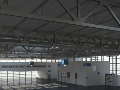Warehouse 8 industrial building with roof 3D model