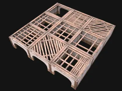 Wooden Roof Floor Medieval Pack Low-poly 3D model