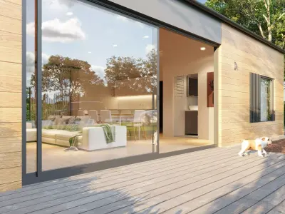 Modern Single-Story House 3D Exterior Rendering 3D model