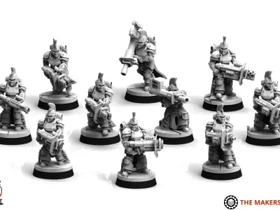 Obsidian Guard - Janissary - Heavy Weapons Squad 3D print model