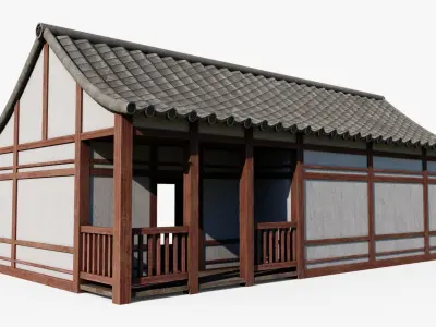 Japanese Shop Low-poly 3D model