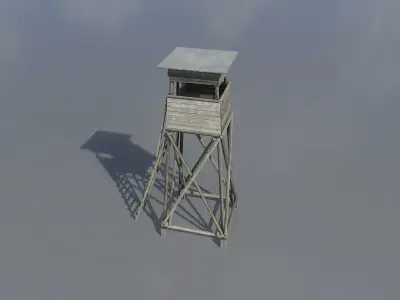 Hunting Pulpit with Roof 7m Low-poly 3D model