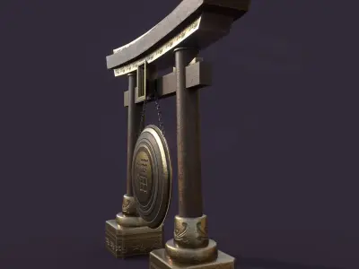 Japanese Gong Tori Low-poly 3D model
