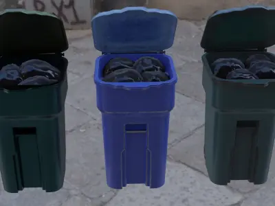 trash dumpster Low-poly 3D model