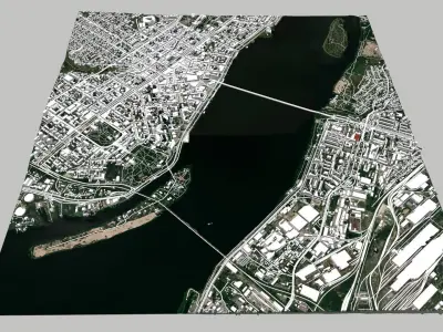 Cityscape Dnipro Ukraine  3D model