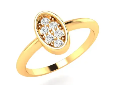 AR-LRZ-0019 oval diamond ring gold 3D print model