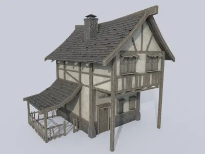 Medieval house collection 3D Model Pack