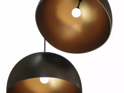 Modern Pendant Lamp 3D Model Black and Gold Hanging Light 3D model