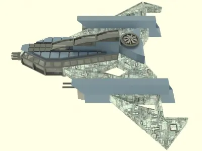 Jupiter - 500 Spaceship  Low-poly 3D model