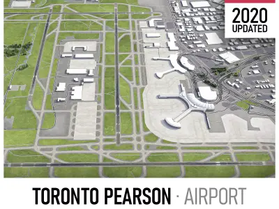 Toronto Pearson Airport Low-poly 3D model