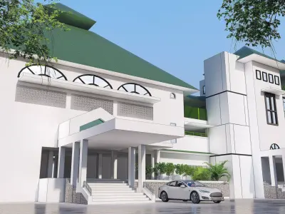 3 Storey Mosque Design 35x40m  SketchUp Only 3D model