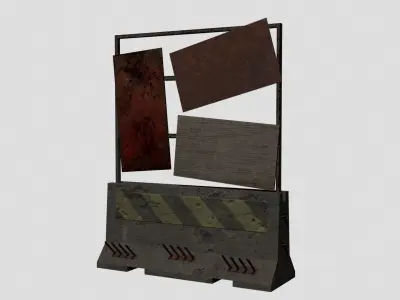 Concrete Barriers Low-poly 3D model get