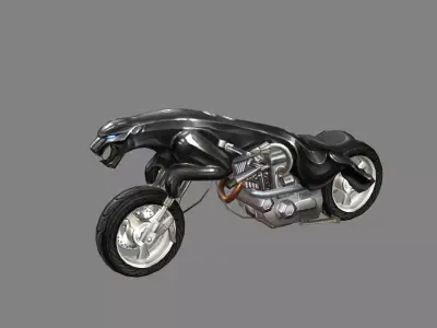 Sci-fi Panther motorcycle Low-poly 3D model