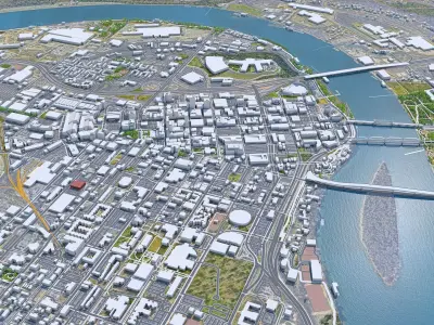 Chattanooga Downtown Tennessee USA Low-poly 3D model