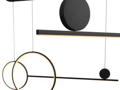 Centimeters gold pendant light 3D model
