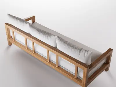 Outdoor Patio 3 Seat Sofa 3D model