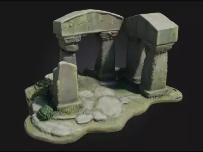 Ancient Ruins Diorama  Echoes of a Lost Civilization 3D model