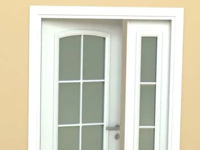 Door-11 door with glass on side 3D model