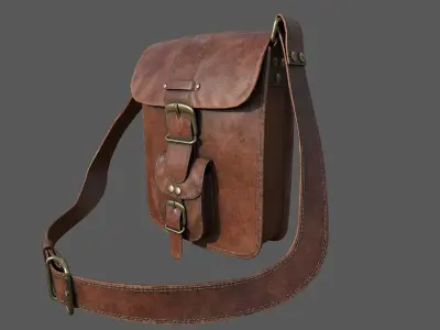 Leather Bag Low-poly 3D model