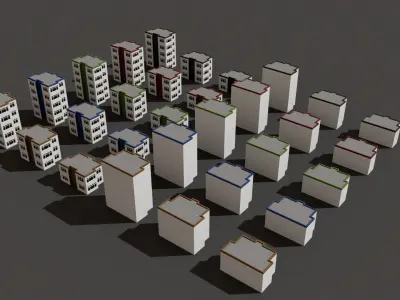 Cartoon Building Low Poly Building E 30 Variant Low-poly 3D model