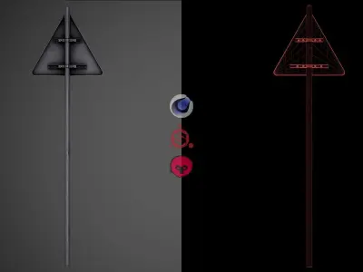 Traffic Signs Low-poly 3D model