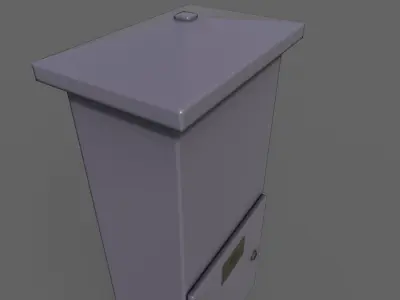 PBR Electric Box Purple V4 Low-poly 3D model