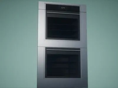 Oven Low Poly Game Ready double with two doors Low-poly 3D model