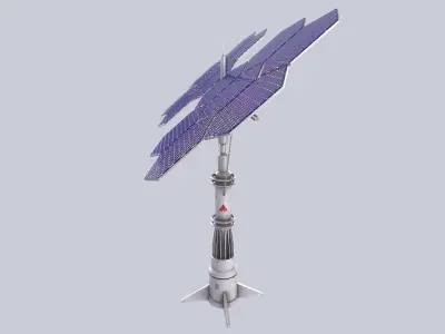 Scifi solar panel Low-poly 3D model