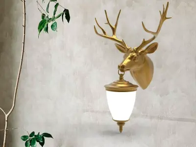 Deer Head Wall Lamp 3D print model