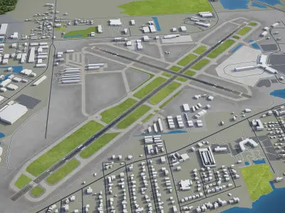Sarasota Bradenton Airport Low-poly 3D model