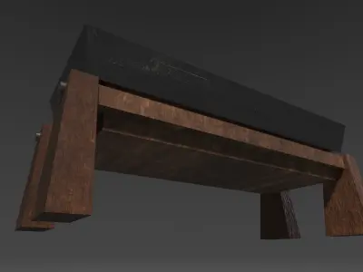 Blacksmith Workbench Low-poly 3D model