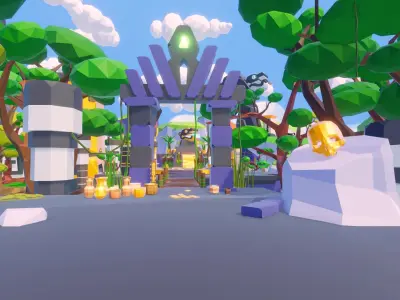 Low Poly Aztec Jungle - URP Refreshed Low-poly 3D model