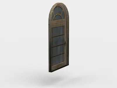 Window wooden Low-poly 3D model