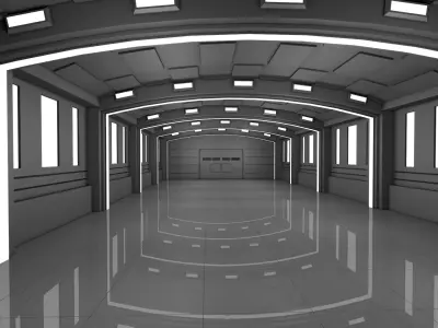 Warehouse Low-poly 3D model 11
