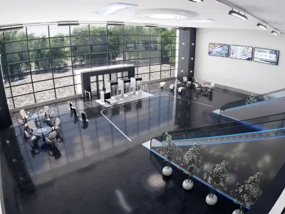 Business center lobby interior 3D model