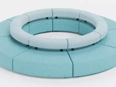 Modular Circular Sofa V4 Low-poly 3D model
