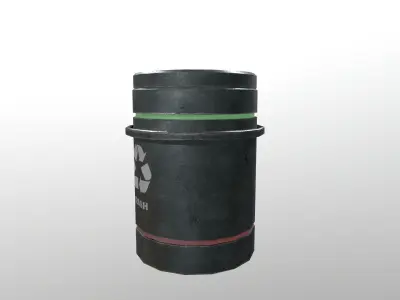 Sci-Fi Trash Can Low-poly 3D model