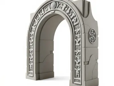 Ancient Stone Archway Model Pack for Game and Visual Production Low-poly 3D model
