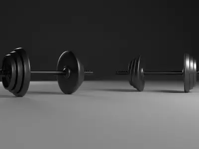 2 Dumbbell two dumbbells Low-poly 3D model