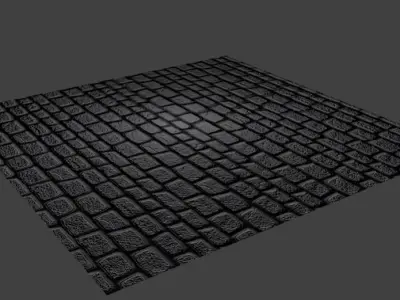 Stone pavement low poly Low-poly 3D model