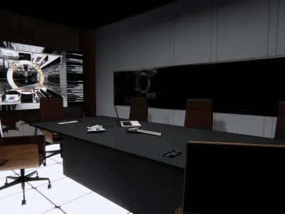 Office conference room with table and chairs 3D model