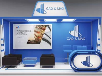 Metallic Exhibition Stand 3D Model 3D model