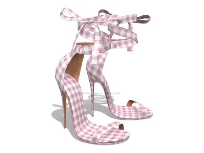 Womens Summer Lace Up Sandals Low-poly 3D model