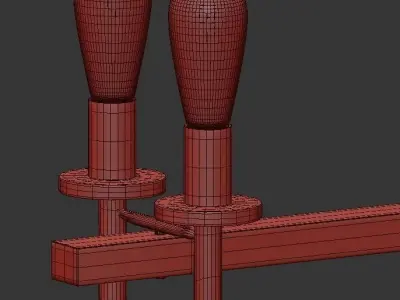 Tavern 6 light fixture with six lights hanging from it 3D model