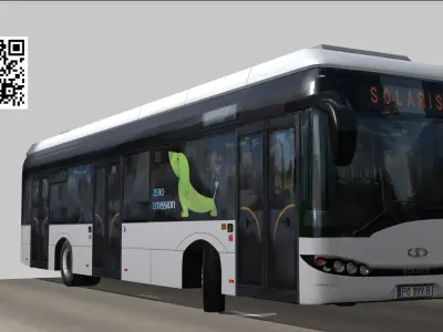 Solaris Urbino 12 Electric bus Low-poly 3D model