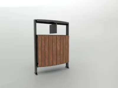 Modern Timber Street bin Vol 06 Game Ready PBR Low-poly 3Dmodel Low-poly 3D model