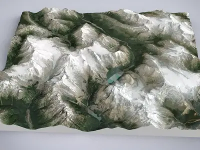 Mountain landscape Mount Robson Park Berg Lake British Columbia  3D model